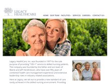 Tablet Screenshot of legacyhealthcare.com